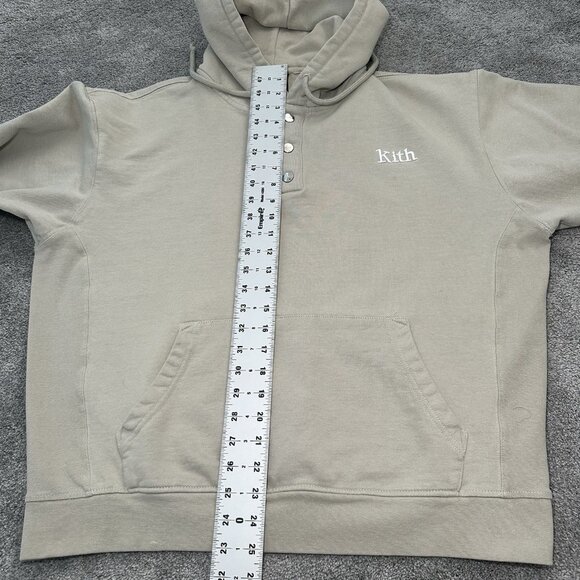 KITH Williams IV Hoodie Half Button Hoodie Mens XL Plaster SS21 - Picture 11 of 12